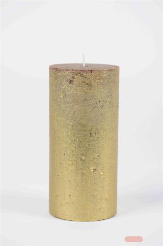Bild von Metallic Zylinderkerze, 19cm x Ø90mm, gold/26