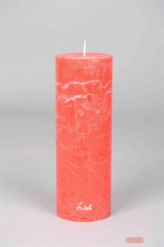 Bild von Rustic Zylinderkerze, 15cm x Ø50mm, rot