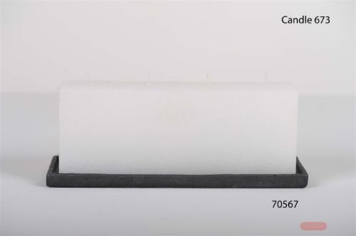 Bild von 4-Docht Velvet Kubus, H12cm x 320x T80mm, weiss