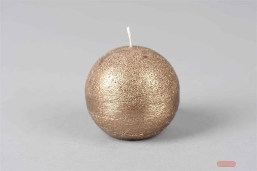 Bild von Metallic Kugelkerze, Ø80mm, antikgold