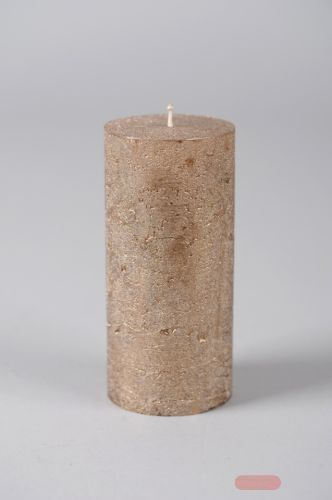 Bild von Metallic Zylinderkerze, 15cm x Ø70mm, antikgold