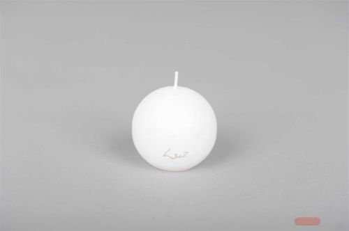 Bild von Velvet Kugelkerze, Ø60mm, weiss
