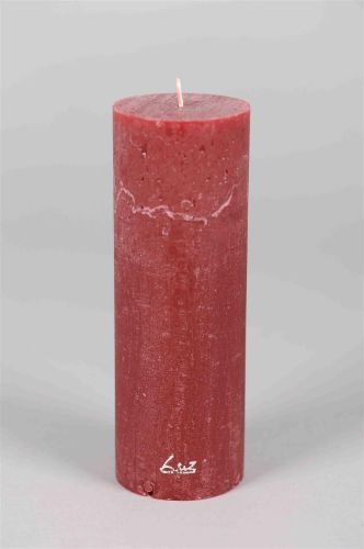 Bild von Rustic Zylinderkerze, 20cm x Ø60mm, bourgunder*