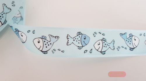 Bild von Band 25m/ 25mm, Fische, türkis