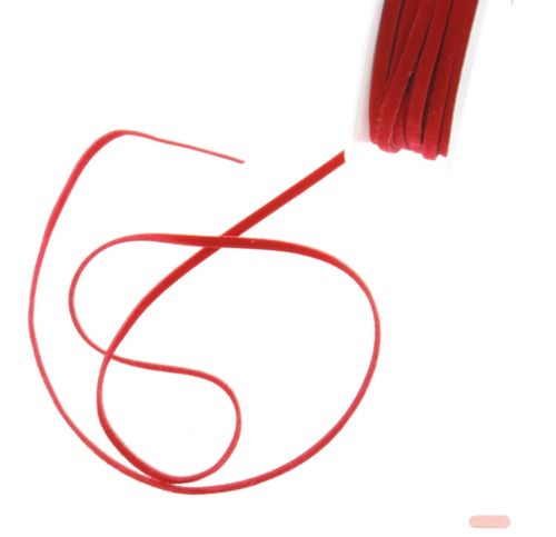 Bild von Band 25m/ 3mm, Lederkordel, rot