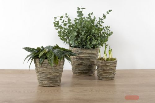 Bild von BlumenTopf, Zement Benjeshecke Ø21.5x H20cm, natur