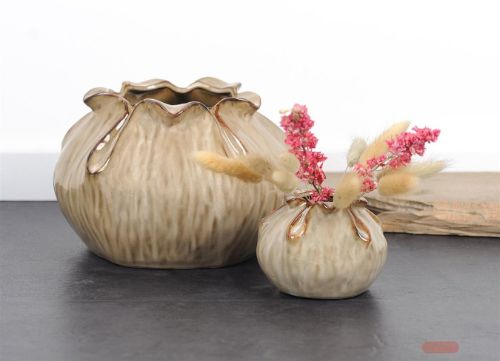 Bild von BlumenTopf, Keramik Bolsita Ø11x H8cm, beige