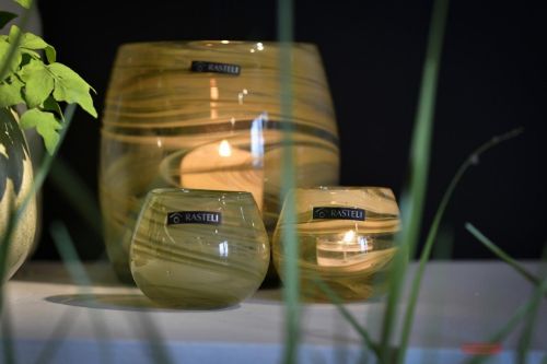 Bild von Glasvase, Giddy Ø9x H7.5cm, green