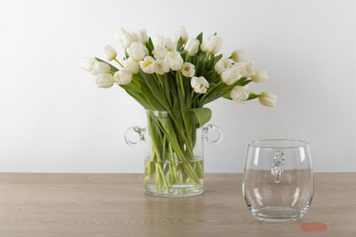 Bild von Glasvase, mit Henkel Uszy Ø18x H19cm, klar