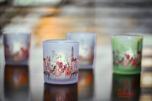 Bild von Votiv, Wildflowers Ø7x H8cm, white