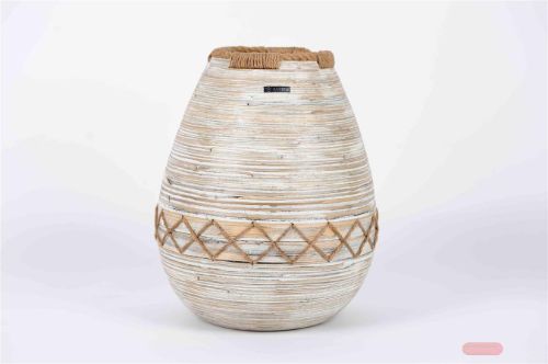 Bild von DekoVase, Ø30x H36cm, Bambus & Jute