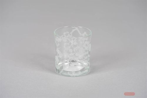 Bild von Votiv Windlicht, Wildflowers - sandgestrahlt Ø7x H8cm, klar