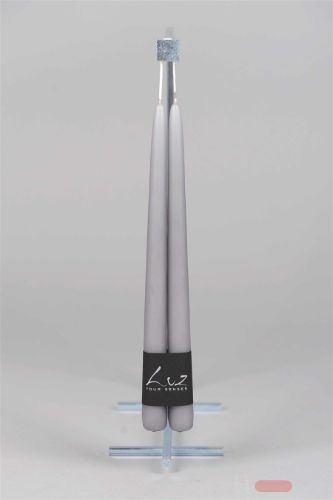 Bild von Tauchkerze, 30cm x 22mm - 1 Paar, maus grau