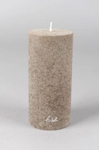 Bild von Velvet Zylinderkerze, 28cm x Ø80mm, taupe*
