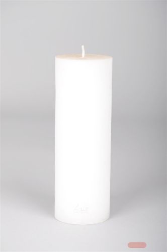 Bild von Rustic Zylinderkerze, 15cm x Ø50mm, weiss