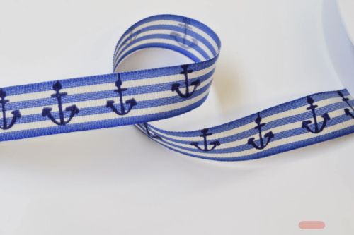 Bild von Band 25m/ 15mm, Anker-Streifen, blau