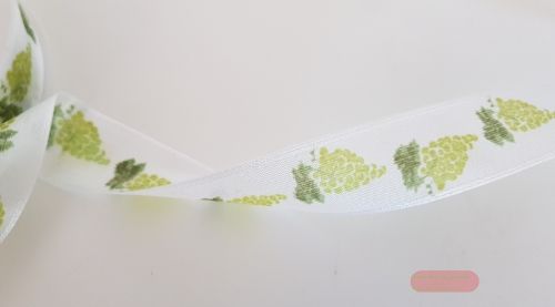 Bild von Band 25m/ 25mm, Traube, grün/weiss