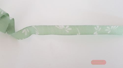 Bild von Band 20m/ 15mm, Blumen, grün
