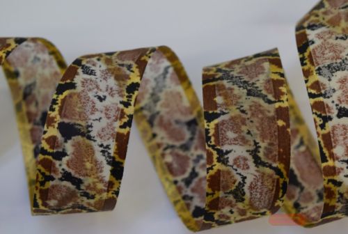 Bild von Band 25m/ 25mm, Organza bedruckt, braun