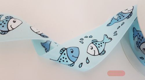 Bild von Band 25m/ 40mm, Fische, türkis