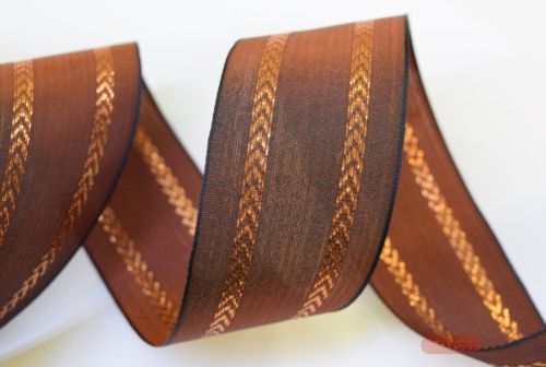 Bild von Band 20m/ 40mm, Lurexstreifen, ocker/kupfer