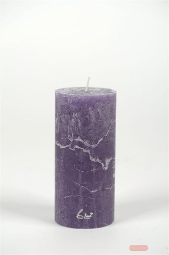 Bild von Rustic Zylinderkerze, 15cm x Ø70mm, violett*