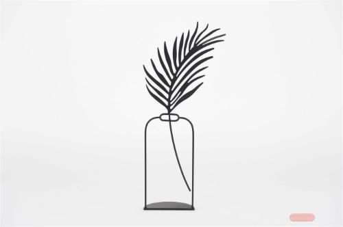 Bild von Bild, Blatt metall L17.5x 5x H40cm, schwarz