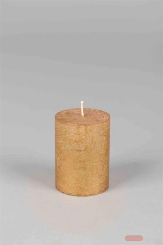 Bild von Metallic Zylinderkerze,   5cm x Ø50mm, gold