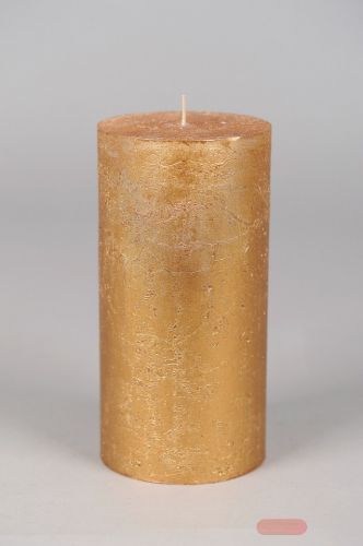 Bild von Metallic Zylinderkerze, 20cm x Ø100mm, gold