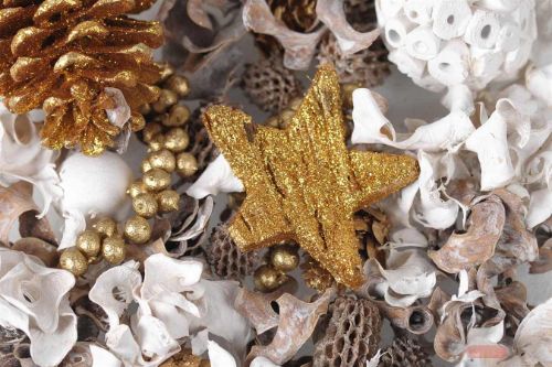 Bild von Exotic, Dekoration L8x 8x H24cm, weiss & gold