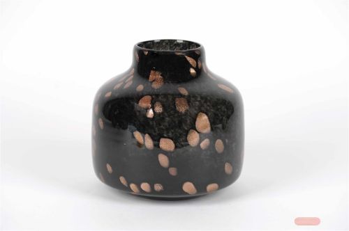 Bild von Glasvase, Glitzer Ø25x H24.5cm, black