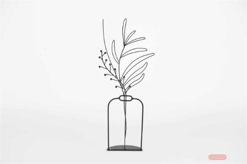 Bild von Bild, Blatt metall L19x 5.3x H40.5cm, schwarz