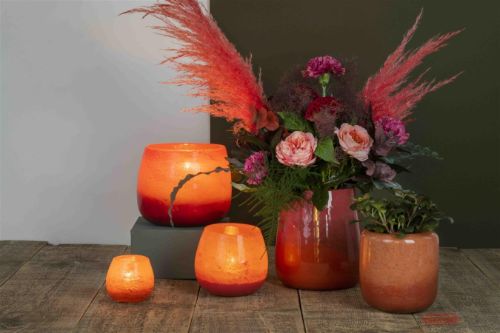 Bild von Glasvase, Base Ø14.6x H12cm, rouge