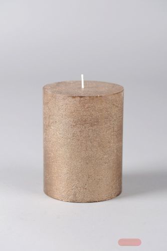 Bild von Metallic Zylinderkerze, 13cm x Ø100mm, antikgold