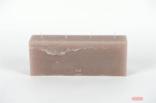 Bild von 4-Docht Kubuskerze, H12 x L32x Ø8cm, portobello