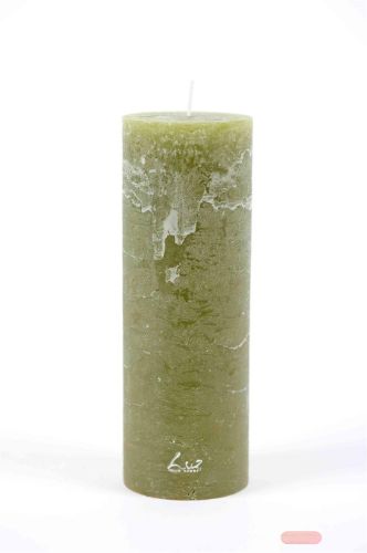 Bild von Rustic Zylinderkerze, 15cm x Ø50mm, scottish grün
