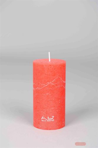 Bild von Rustic Zylinderkerze, 12cm x Ø80mm, rot*