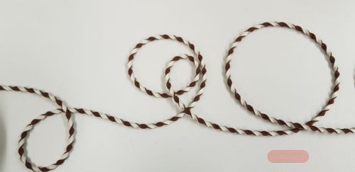 Bild von Band 20m/ 03mm, Drehkordel elastisch, braun/weiss