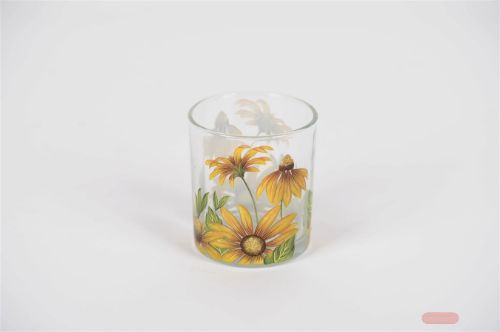 Bild von Windlicht, Champ d'été Ø7x H8cm, tournesol