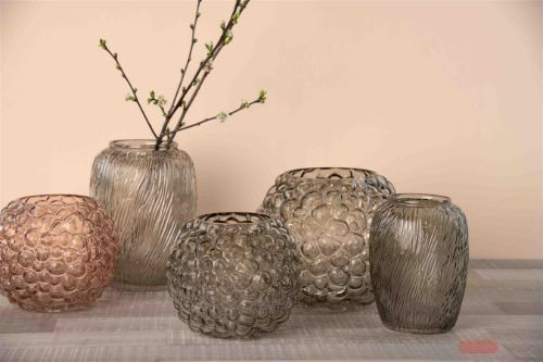 Bild von Glasvase, Kugel Ø24x H21.5cm, grau