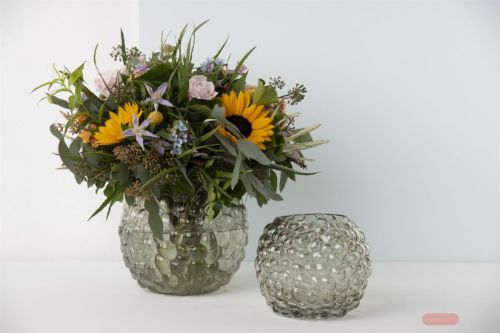 Bild von Glasvase, Kugel Ø20x H17cm, grau