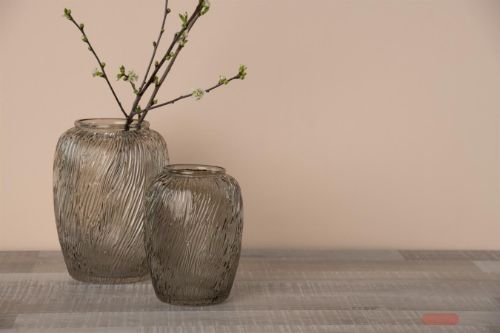 Bild von Glasvase, Crystal Ø18x H24.5cm, grau