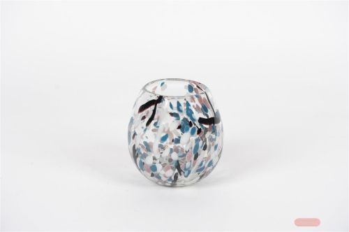 Bild von Glasvase, Dapple dots Ø9.5x H8cm, blue
