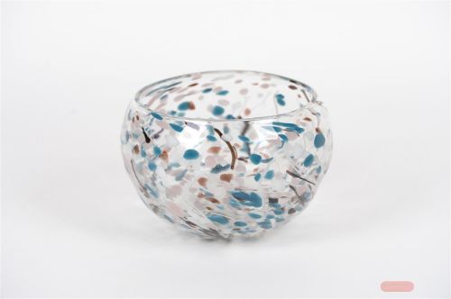 Bild von Glasvase, Dapple dots Ø25x H18cm, blue
