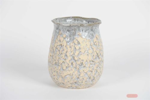 Bild von Blumentopf, Oyster Ø23x H26.5cm, grau-ecru
