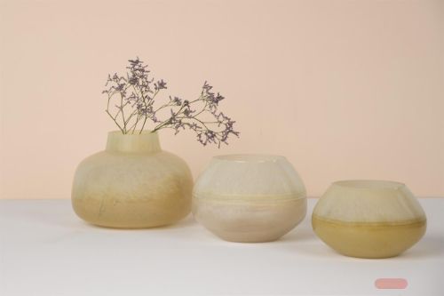 Bild von Glasvase, Latte Ø22x H16cm, vanilla/cream