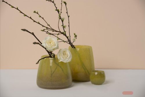 Bild von Glasvase, Golden Ø9.1x H7.1cm, green