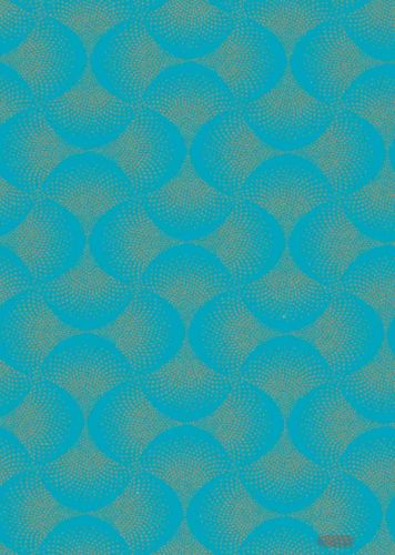 Bild von Bogen 70x 100cm, Perla Punkte, türkis