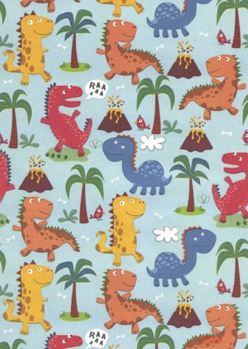 Bild von Bogen 70x 100cm, Dino, bunt