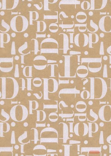 Bild von Bogen 70x 100cm, Letters glossy, braun-weiss